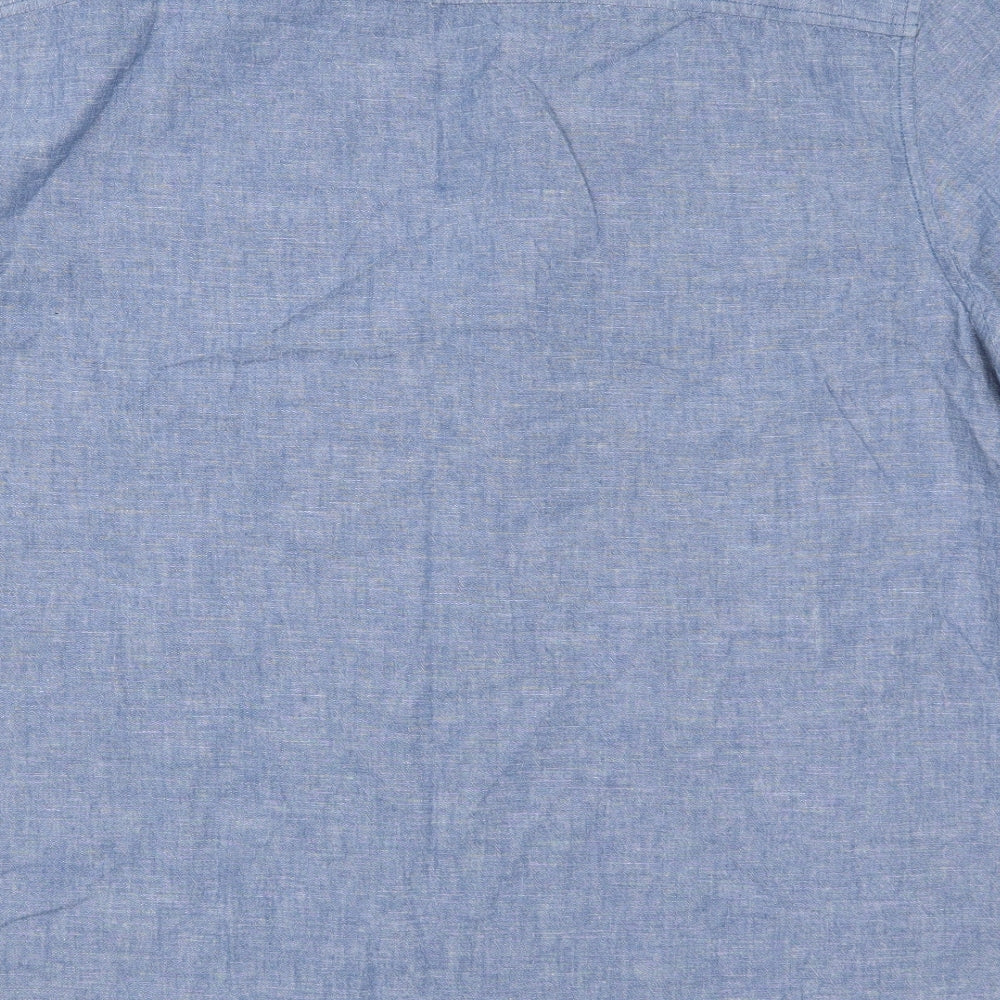 F&F Mens Blue  Denim  Button-Up Size 2XL