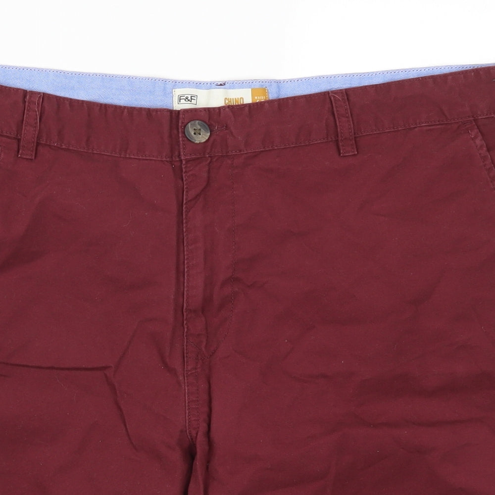 F&F Mens Red   Chino Shorts Size 42
