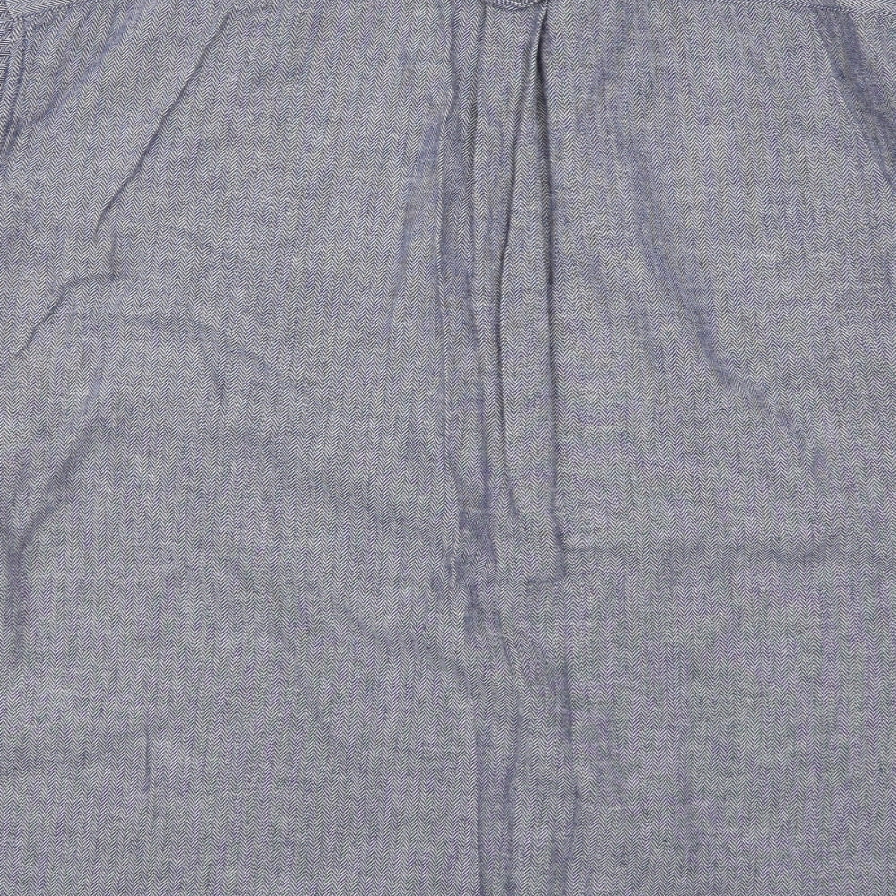 F&F Mens Blue Herringbone   Button-Up Size 3XL