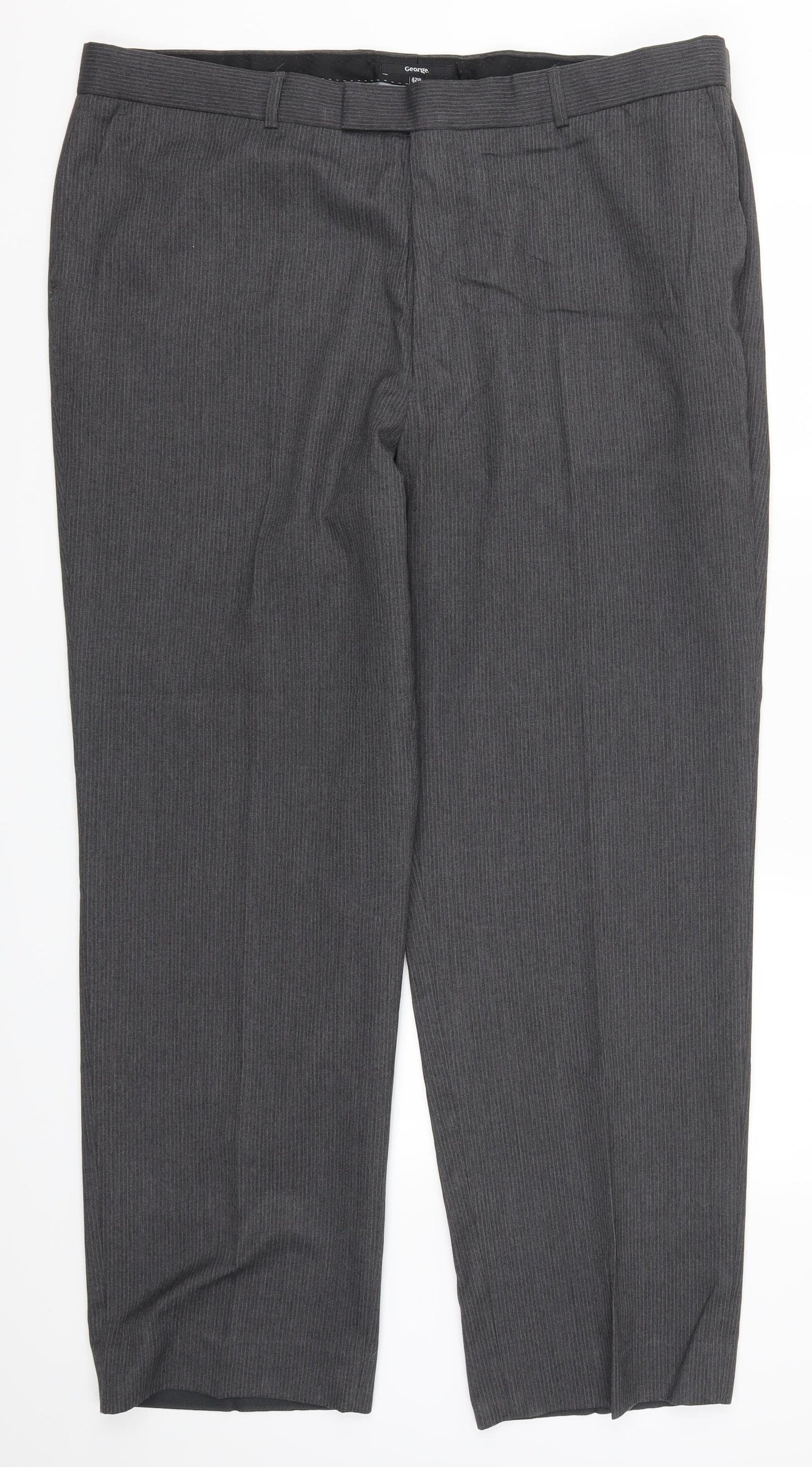 George Mens Grey Striped  Trousers  Size 42 L30 in