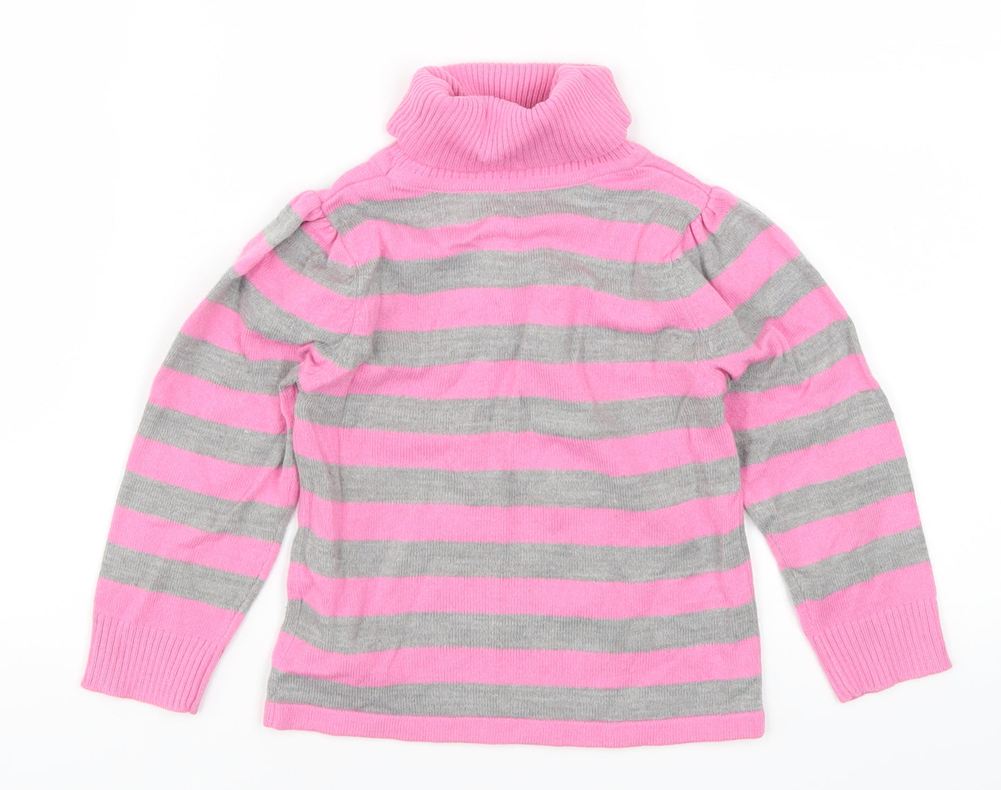 Marks and Spencer Girls Pink Striped  Pullover Jumper Size 2-3 Years
