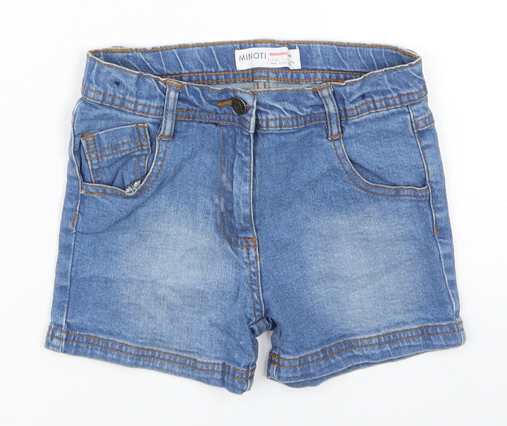 Minoti Girls Blue  Denim Mom Shorts Size 5-6 Years
