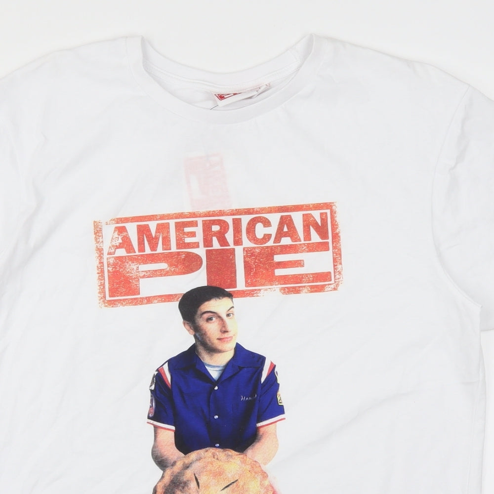 Primark Mens White    T-Shirt Size L  - American Pie