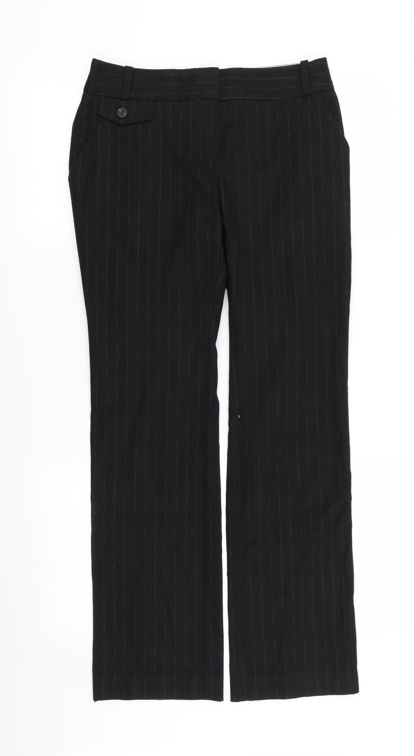 NEXT Womens Black Striped  Trousers  Size 26 in L30 in