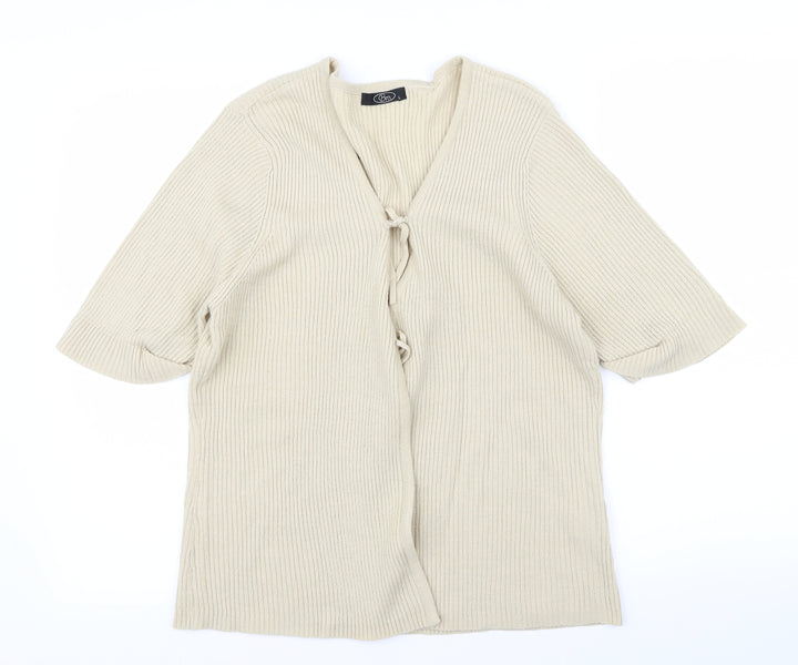 BM Womens Beige   Cardigan Jumper Size L
