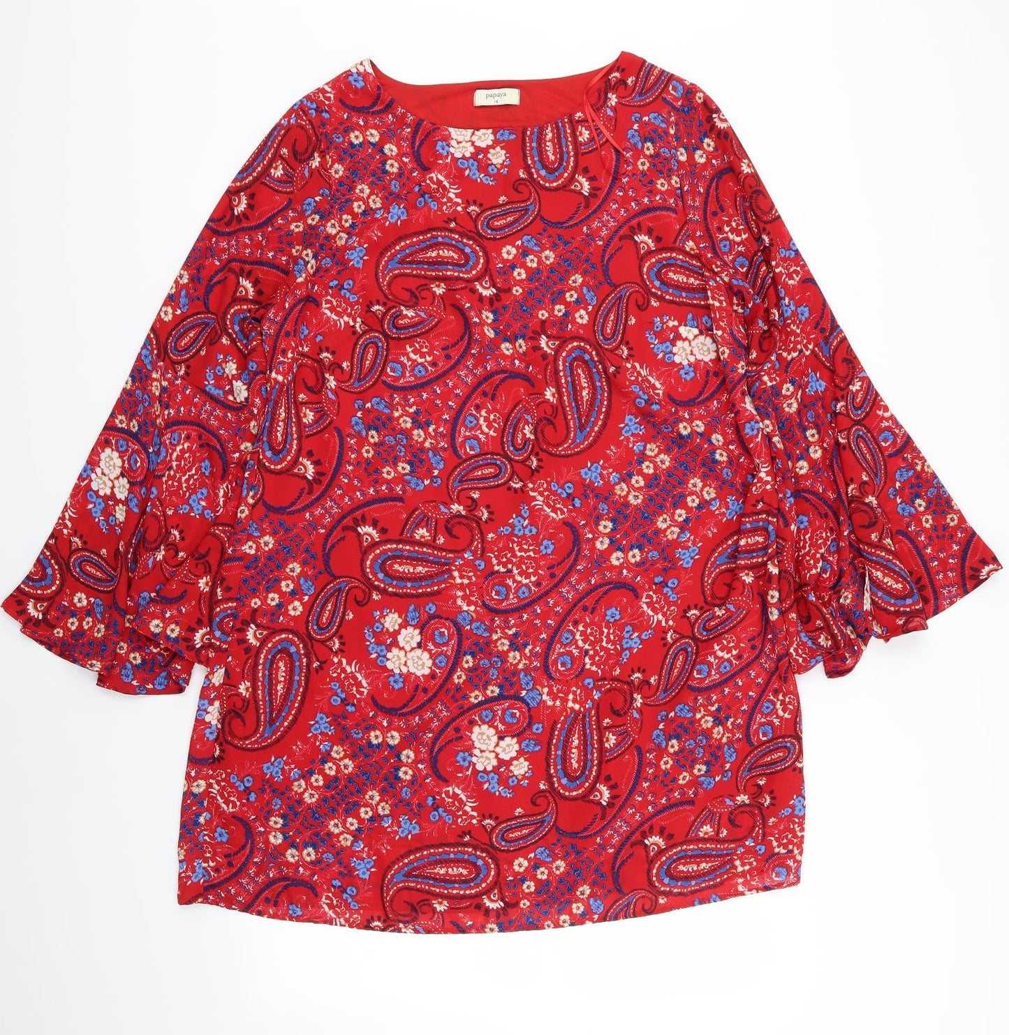 Papaya Womens Red Floral  T-Shirt Dress  Size 14