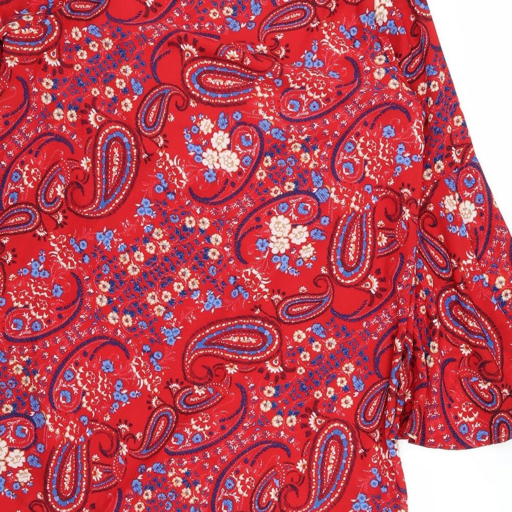 Papaya Womens Red Floral  T-Shirt Dress  Size 14