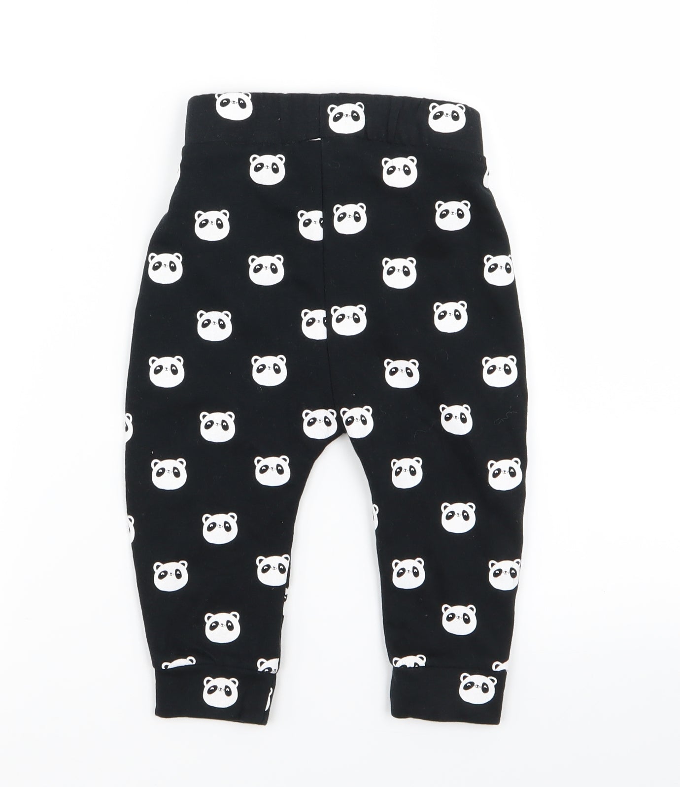 Asda George Boys Black Animal Print  Jogger Trousers Size 12-18 Months