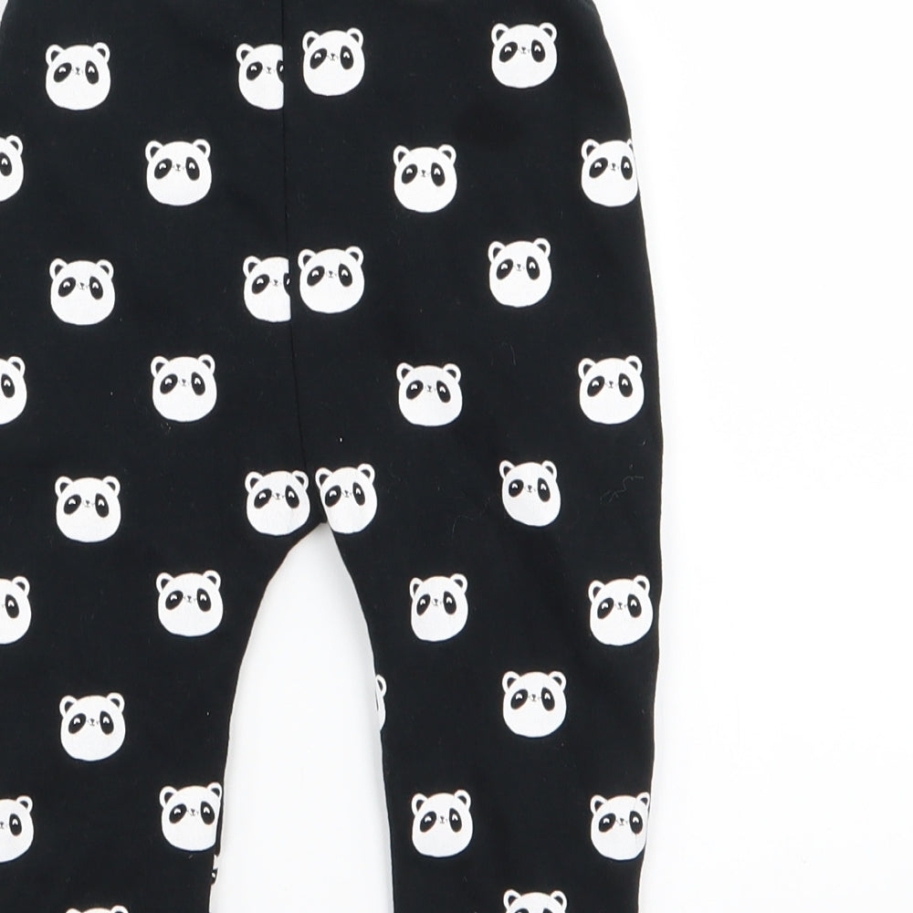 Asda George Boys Black Animal Print  Jogger Trousers Size 12-18 Months