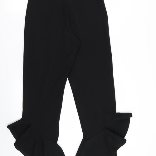 Quiz Womens Black   Trousers  Size 10 L25 in - Stretch waistband/FLARED