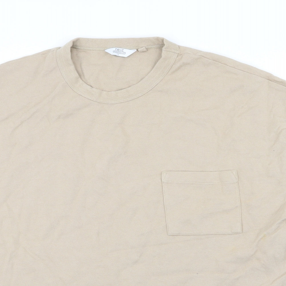 NEXT Mens Beige    T-Shirt Size L