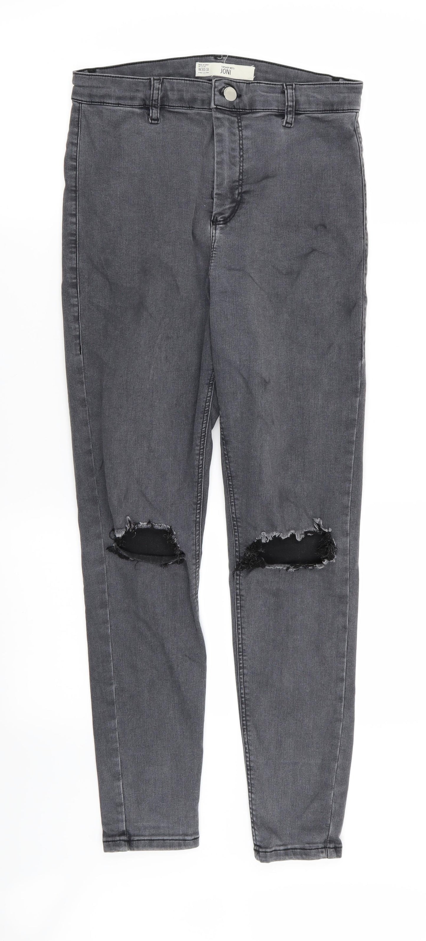 Topshop Womens Grey   Skinny Jeans Size 30 in L30 in