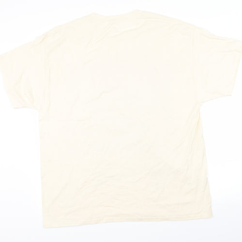 Hanes Mens Beige    T-Shirt Size XL
