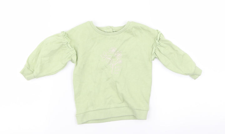 Asda George Girls Green Pullover Jumper Size 3-6 Months