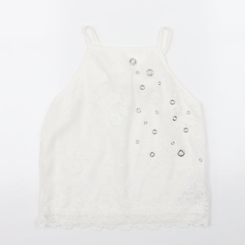 New Look Girls White Floral  Camisole Tank Size 14-15 Years