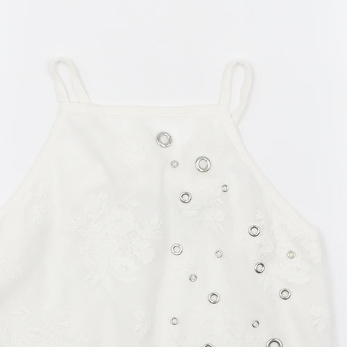 New Look Girls White Floral  Camisole Tank Size 14-15 Years
