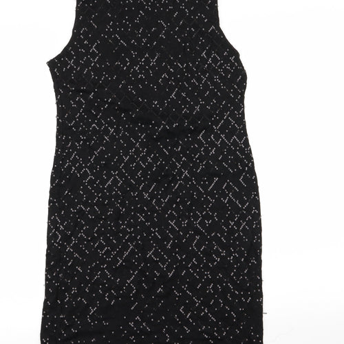 Preworn Womens Black   Pencil Dress  Size 12  - Sequins all over