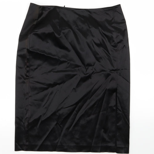 Preworn Womens Black   A-Line Skirt Size 30 in  - Leather Skirt