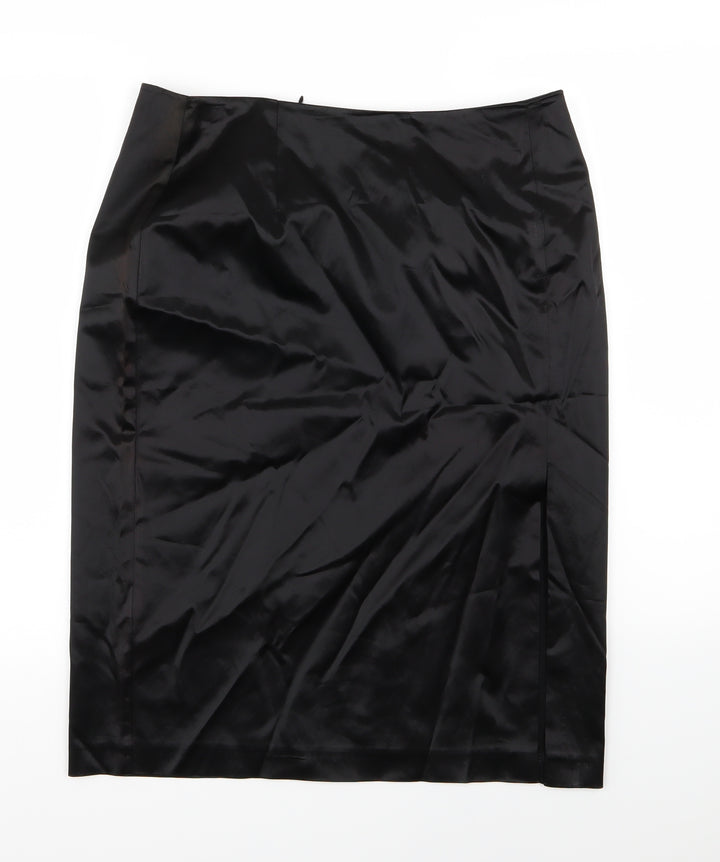 Preworn Womens Black A-Line Skirt Size 30 in - Leather Skirt