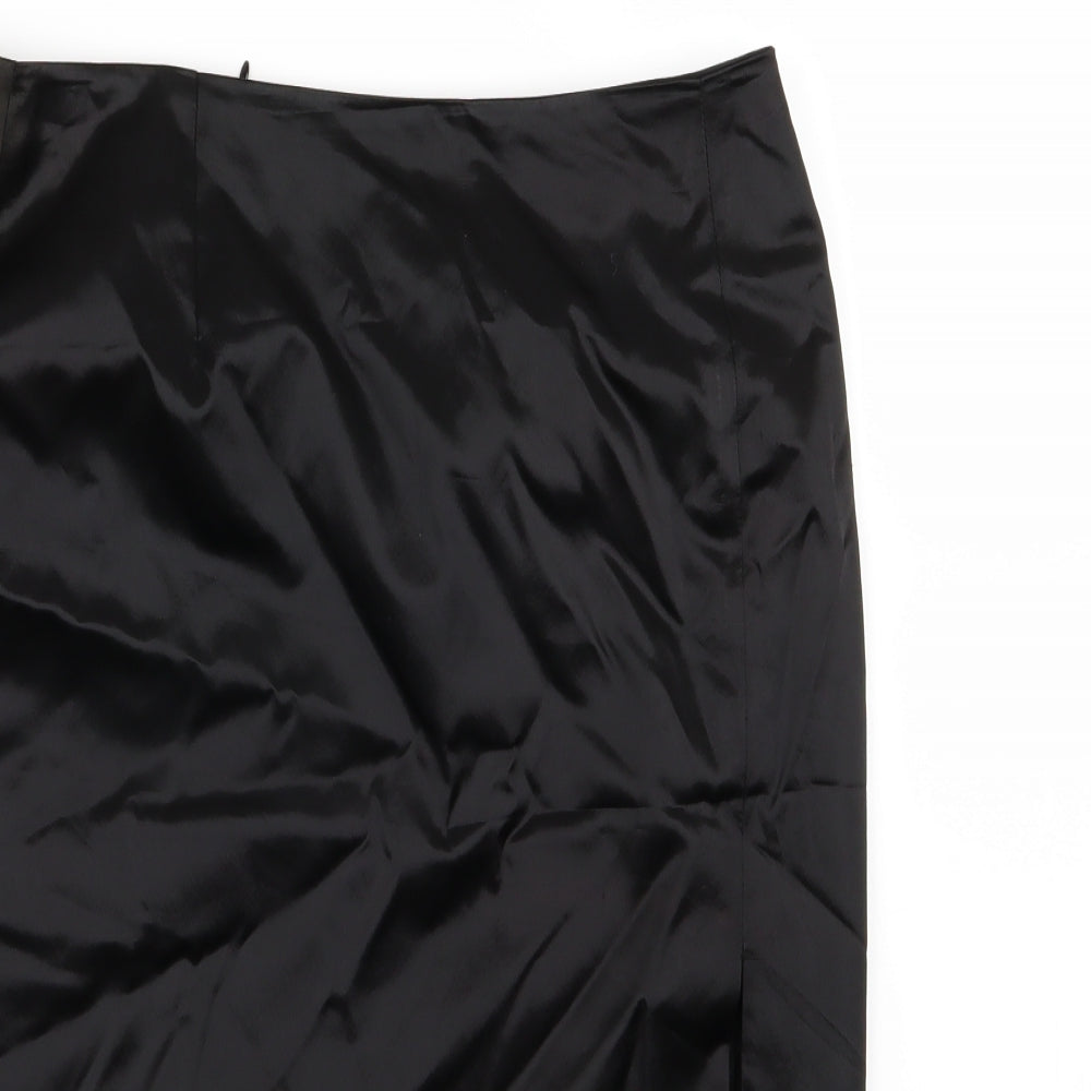 Preworn Womens Black   A-Line Skirt Size 30 in  - Leather Skirt