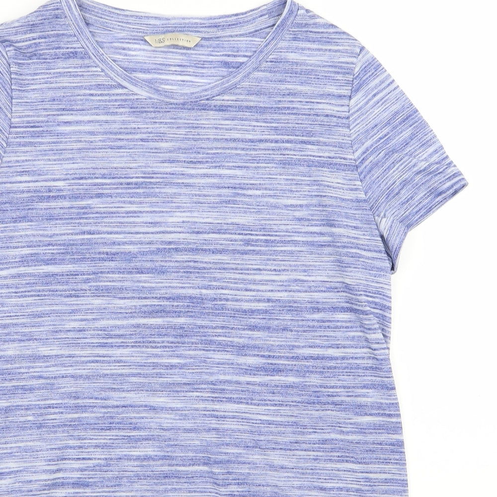 M&S Womens Blue   Basic T-Shirt Size 14