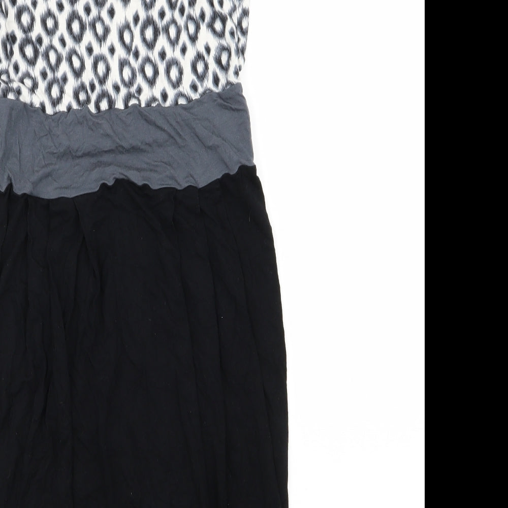 Warehouse Womens Black Animal Print  Pencil Dress  Size 8