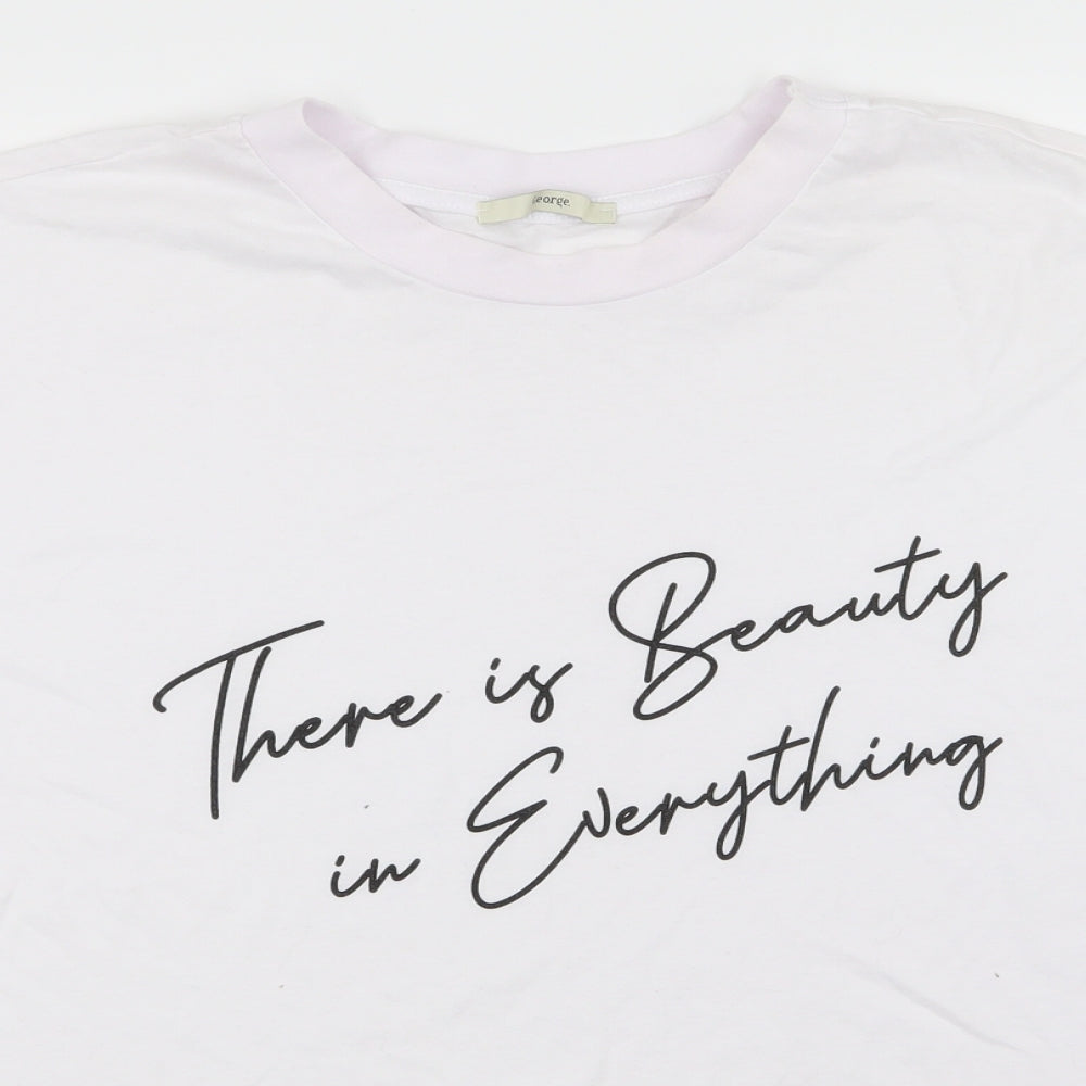 Asda George Womens White   Basic T-Shirt Size 20