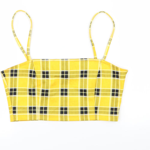 H&M Womens Yellow Check  Camisole Tank Size S