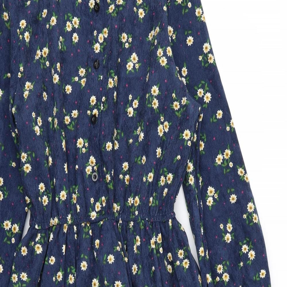 CRFS Womens Blue Floral  Fit & Flare  Size S