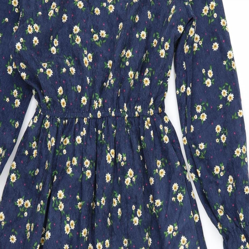 CRFS Womens Blue Floral  Fit & Flare  Size S
