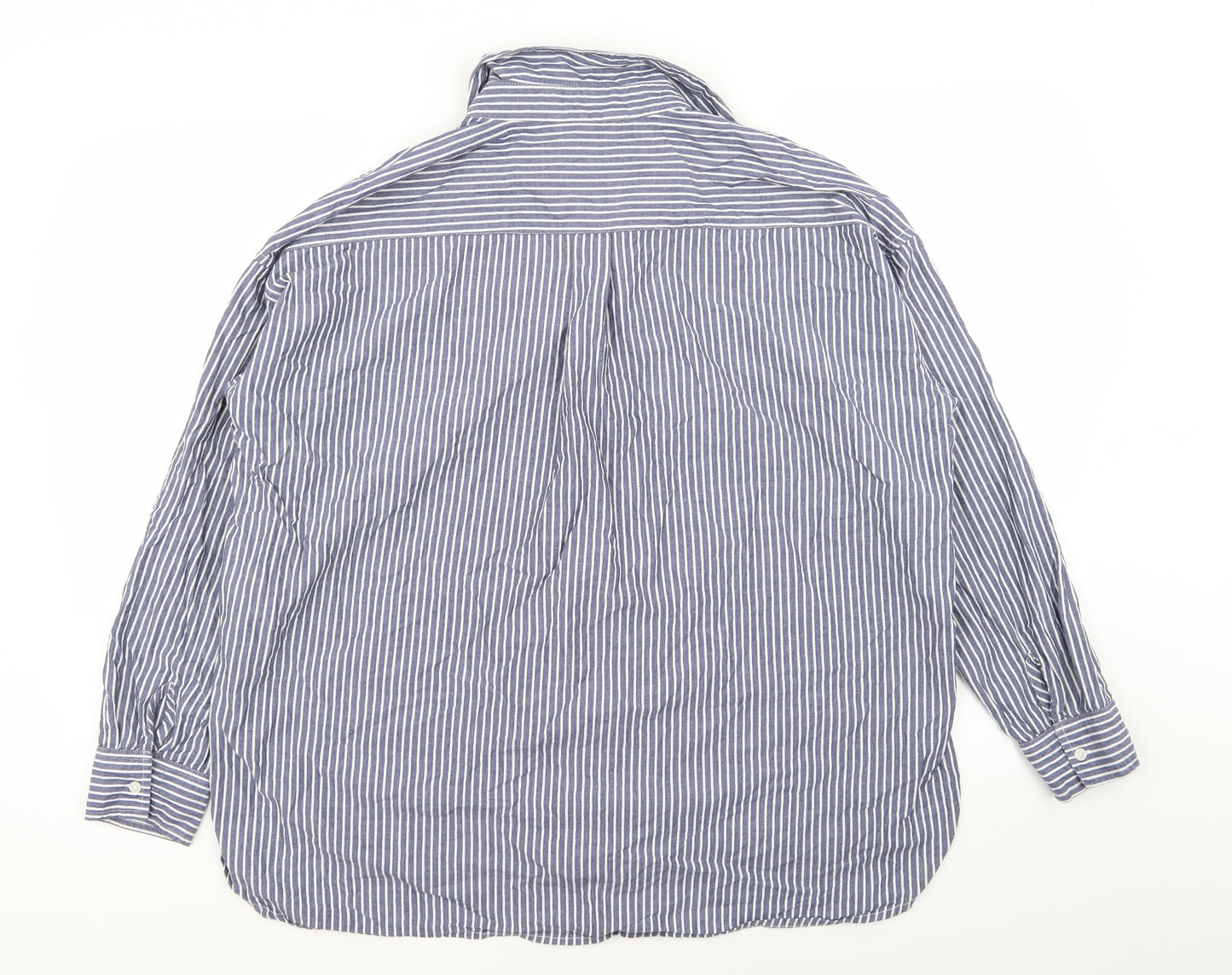 New Look Womens Blue Striped  Basic Blouse Size 12