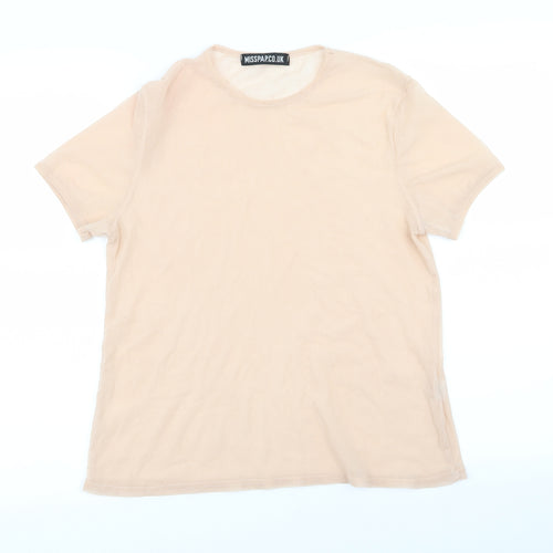 Misspap Womens Pink   Basic T-Shirt Size 6