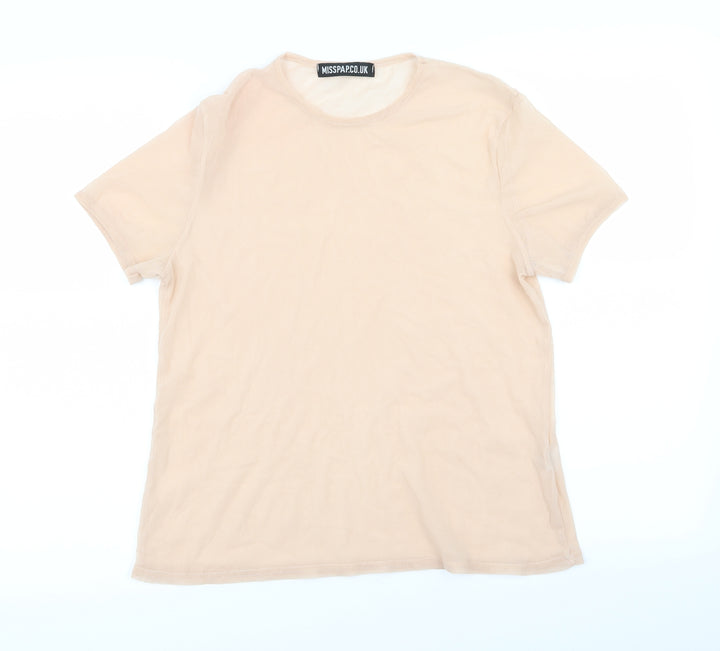 Misspap Womens Pink Basic T-Shirt Size 6