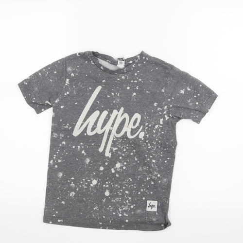 Hype Boys Grey Geometric  Basic T-Shirt Size 9-10 Years