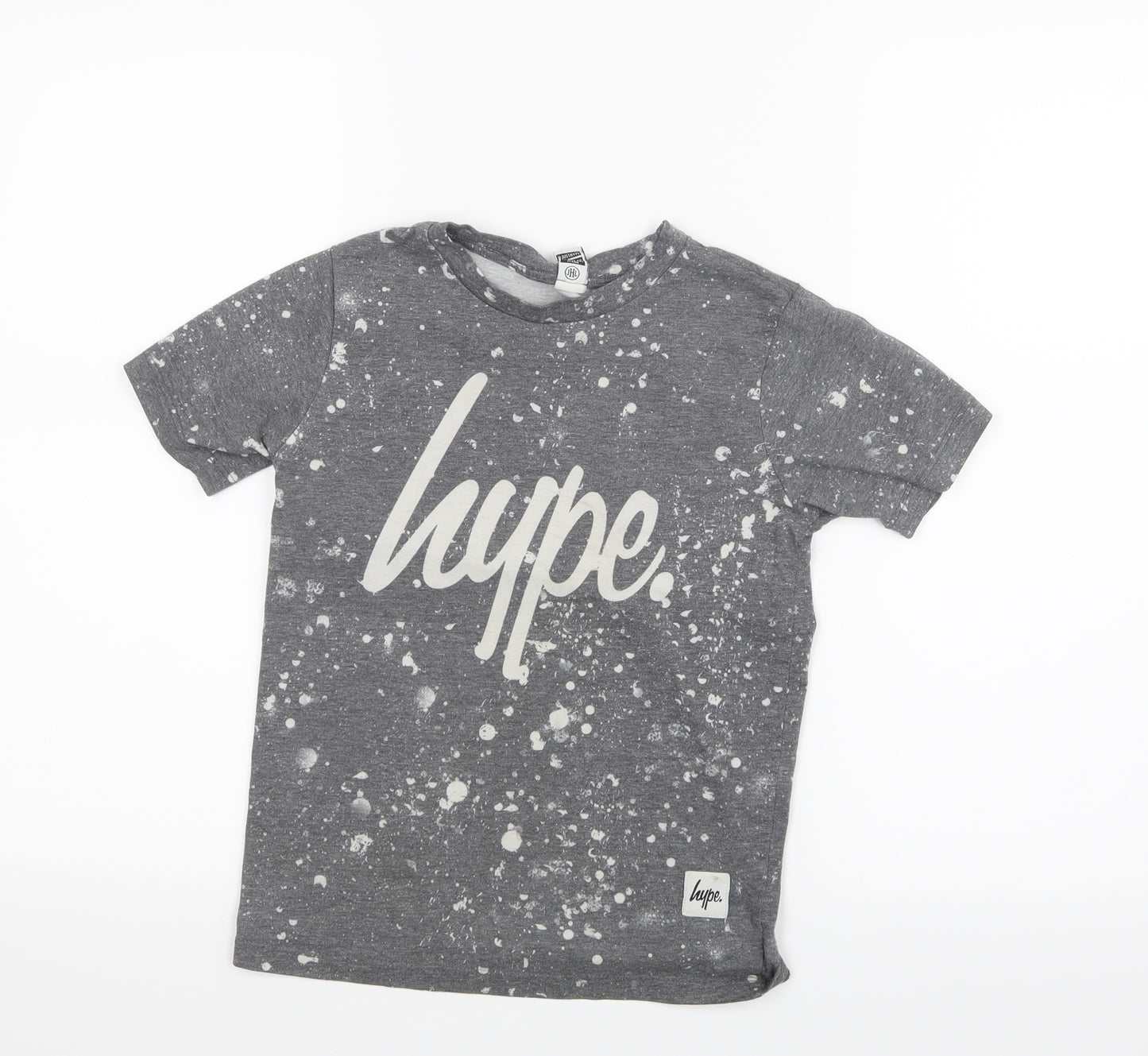 Hype Boys Grey Geometric  Basic T-Shirt Size 9-10 Years