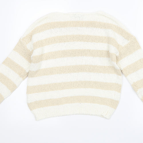 Primark Womens White  Knit Pullover Jumper Size 10