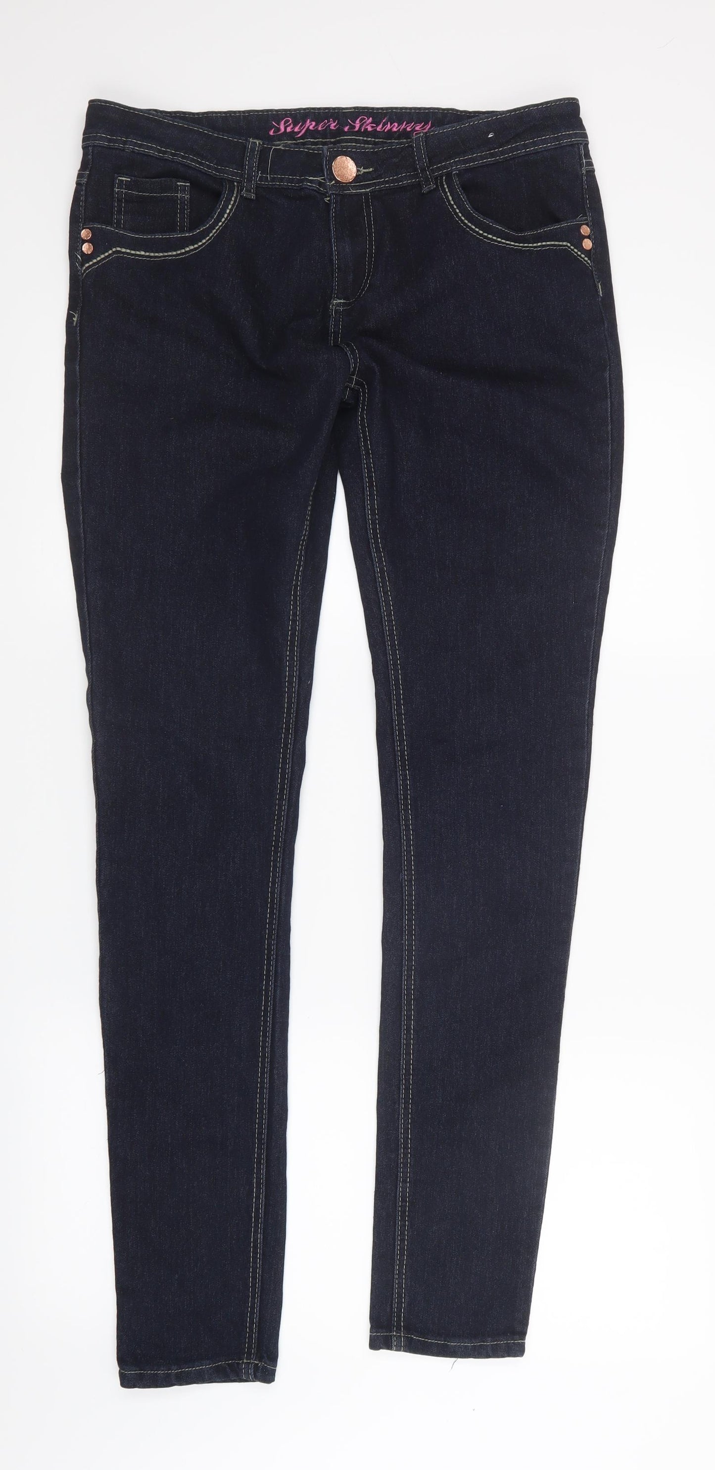 Denim Co. Womens Blue  Denim Skinny Jeans Size 14 L32 in