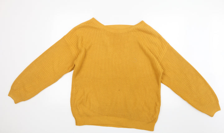 New Look Womens Yellow Knit Pullover Jumper Size M