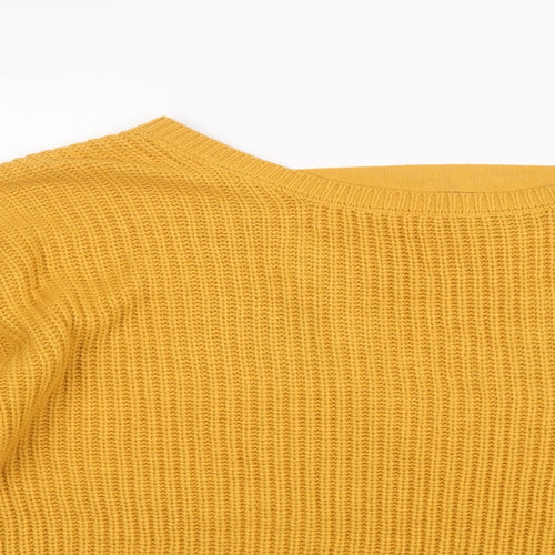 New Look Womens Yellow  Knit Pullover Jumper Size M