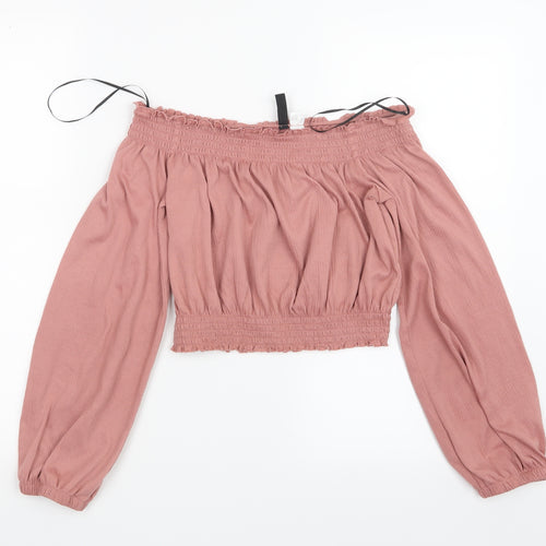 Divided by H&M Womens Pink   Cropped T-Shirt Size XS