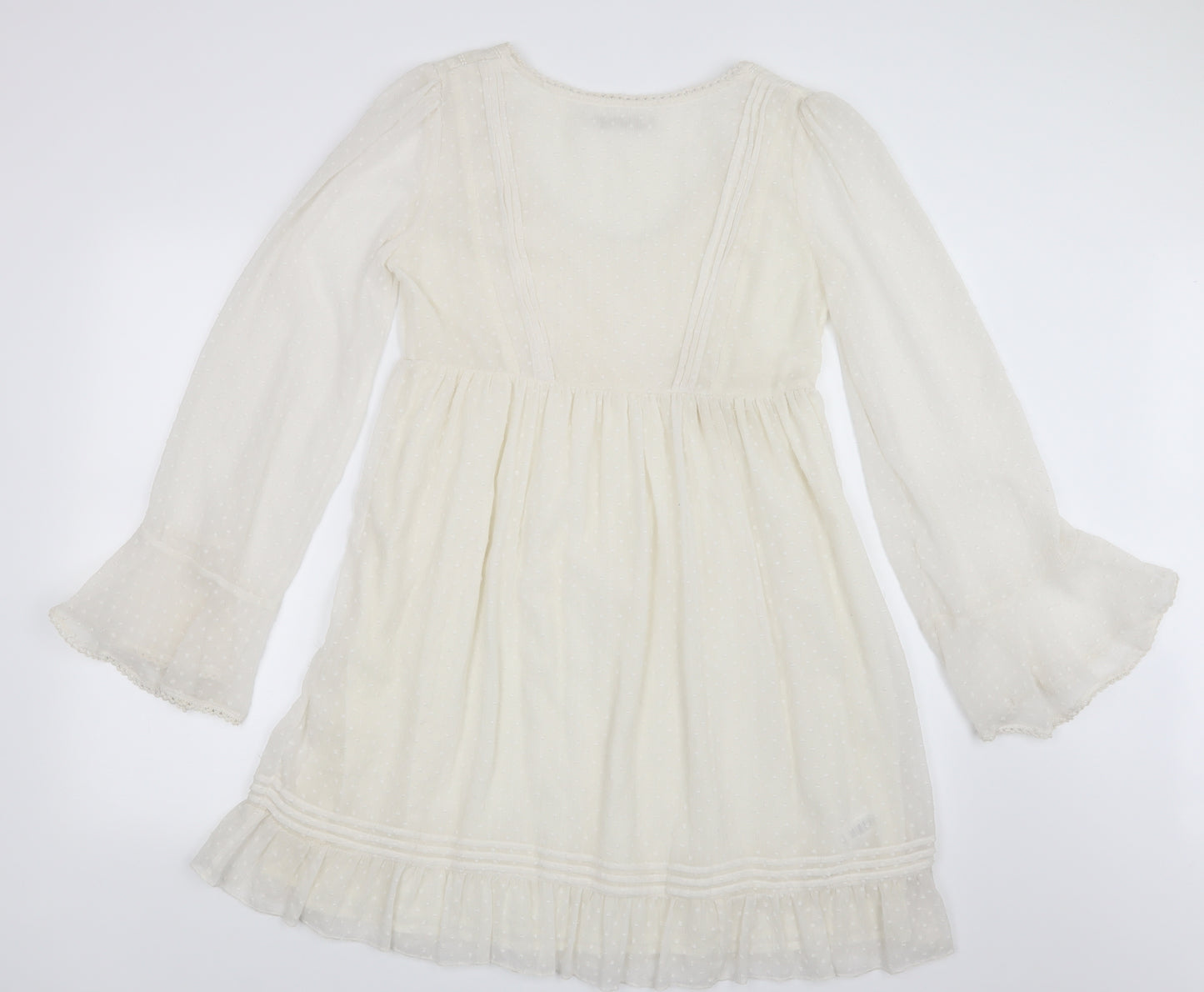 NEXT Womens White  Mesh Shirt Dress  Size 8