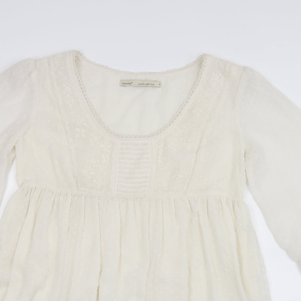 NEXT Womens White  Mesh Shirt Dress  Size 8