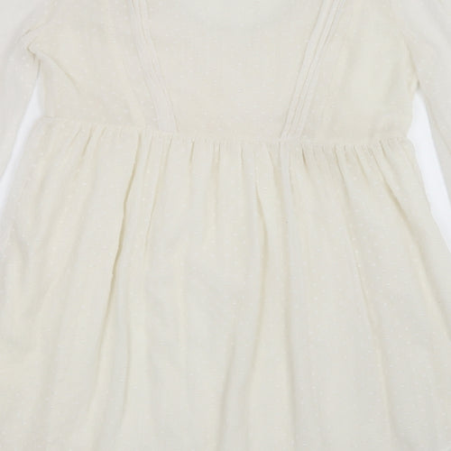 NEXT Womens White  Mesh Shirt Dress  Size 8