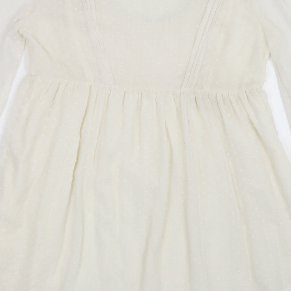 NEXT Womens White  Mesh Shirt Dress  Size 8