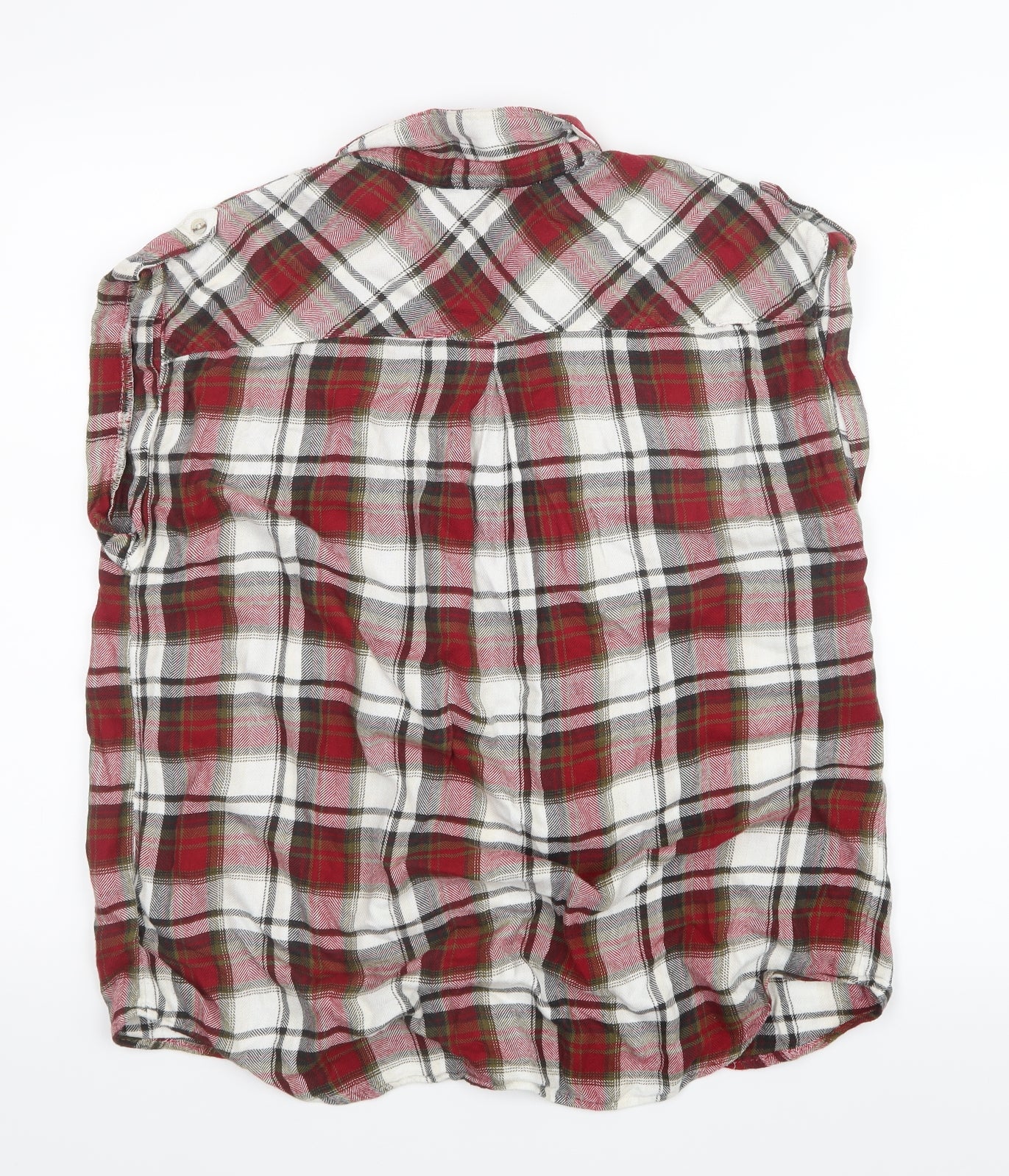 NEXT Womens Red Check  Basic Button-Up Size 14