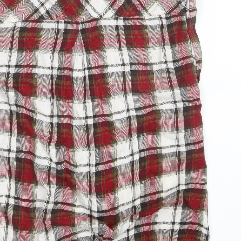 NEXT Womens Red Check  Basic Button-Up Size 14