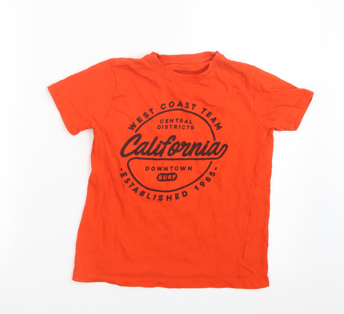 Primark Boys Orange   Basic T-Shirt Size 8-9 Years