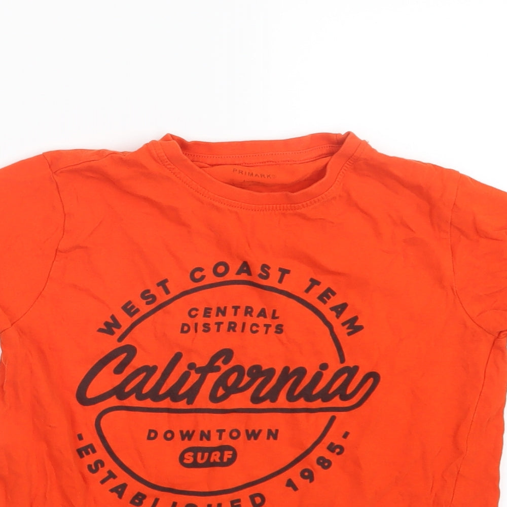 Primark Boys Orange   Basic T-Shirt Size 8-9 Years