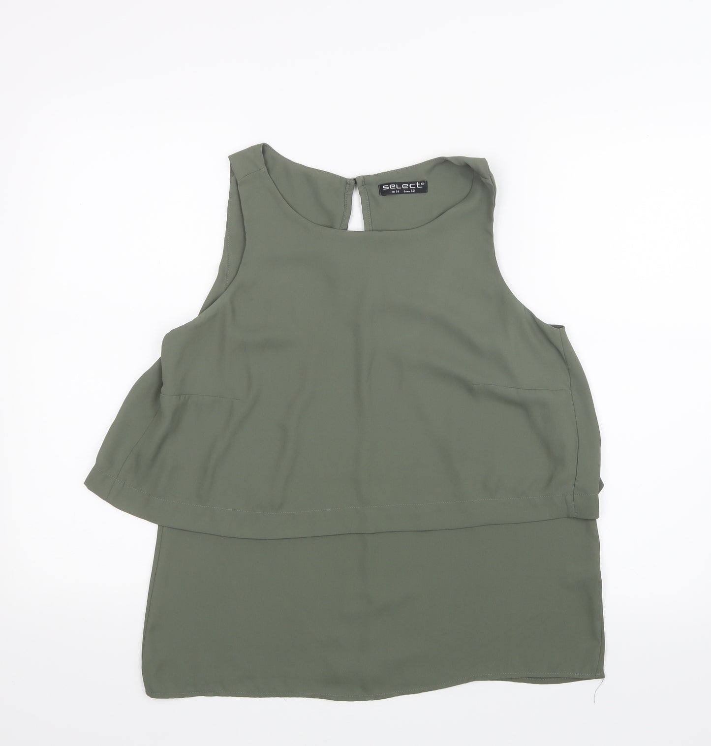 Select Womens Green  Mesh Basic Blouse Size 14