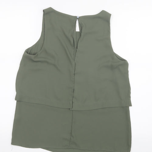 Select Womens Green  Mesh Basic Blouse Size 14